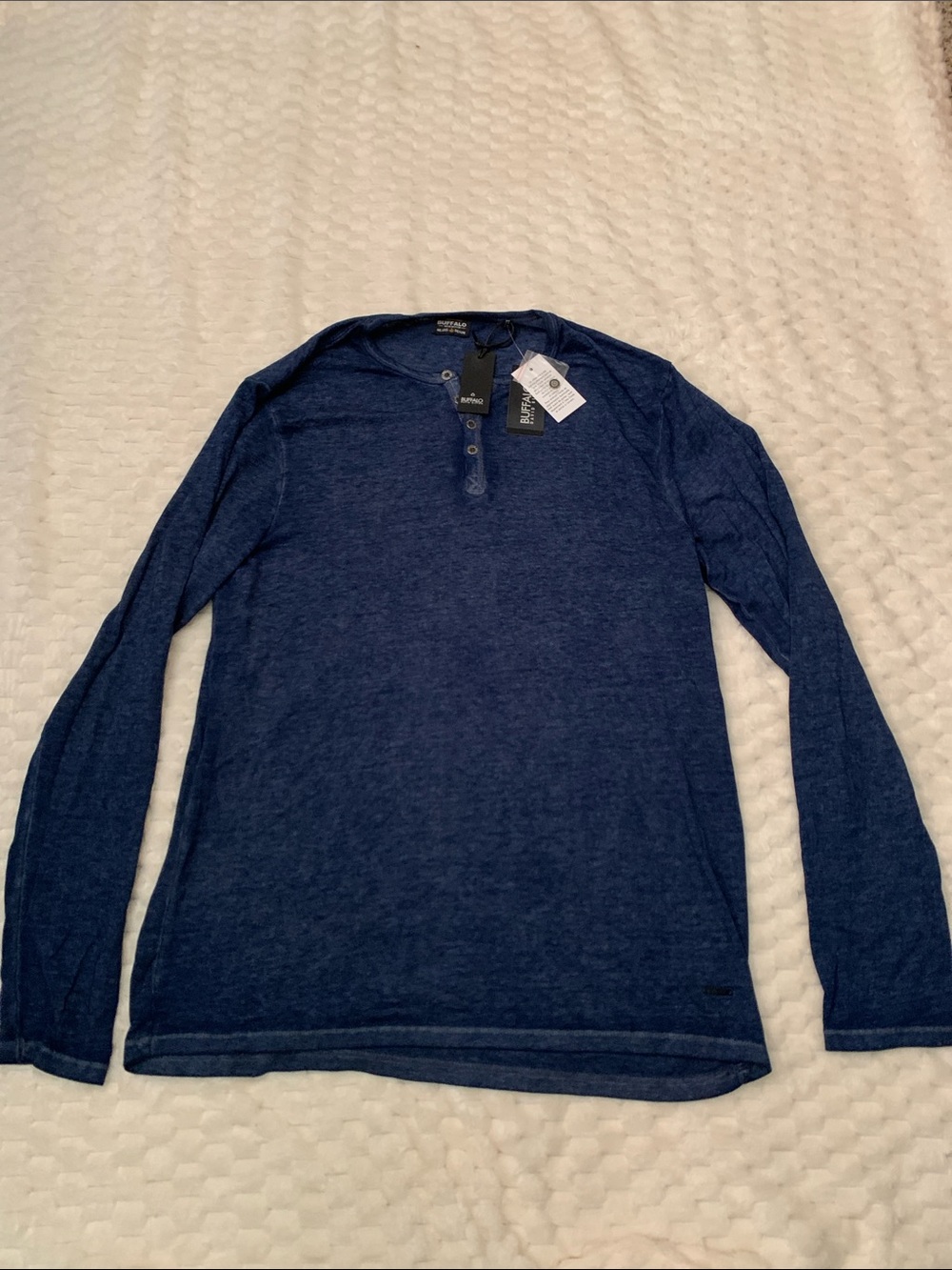 Buffalo David Bitton Men’s Henley - Deep Navy, Size XL, NWT